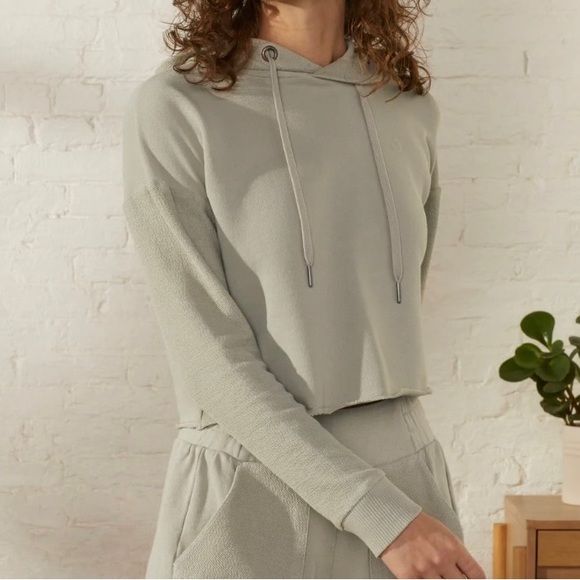 UpWest Tops - Upwest cropped terry sage green hoodie